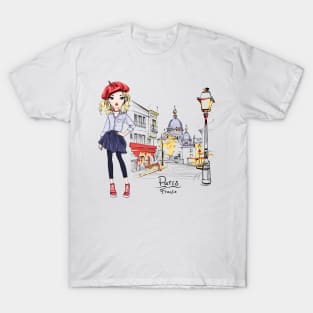 Fashion girl in Paris T-Shirt